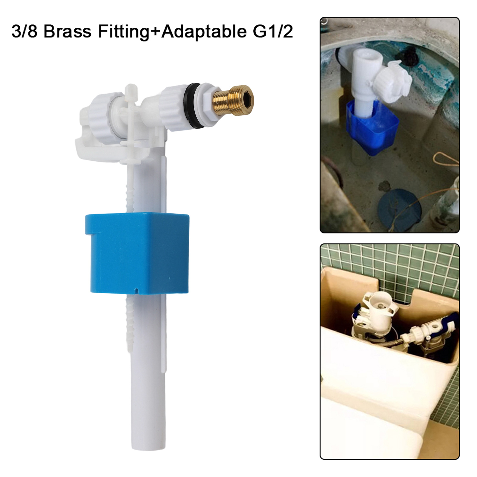 Toilet Fill Valve - ชุดซ่อมโถสุขภัณฑ์ วาล์วเติมน้ำ วาล์วชำระล้าง วาล์วไซฟอนด้านล่าง พร้อมลูกลอย ข้อต่อขนาด