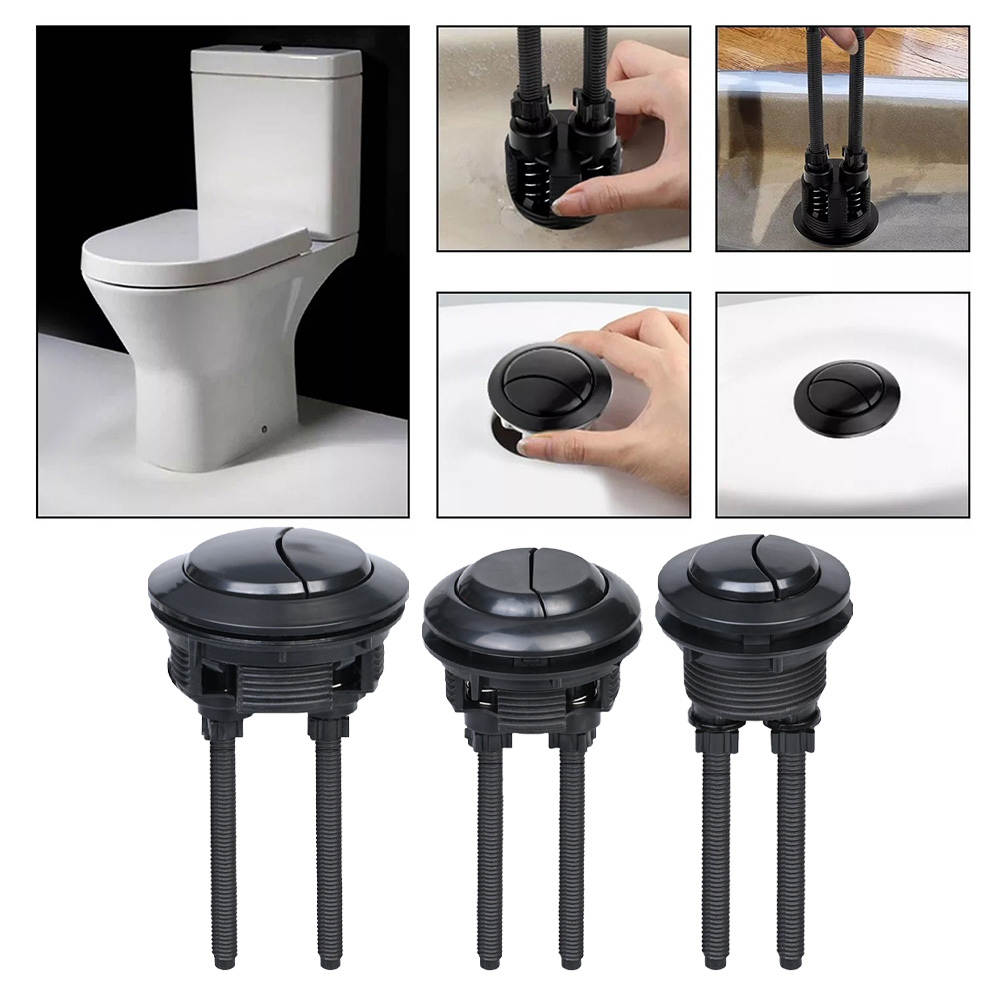 Toilet Fill Valve - สีดําห้องน้ํา Flush ปุ่ม 38 มม.Dual Flush