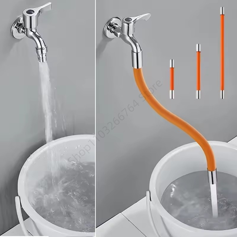 Flexible Hose Braided - 360 ° หัวต่อก๊อกน้ำแบบหมุนได้ ปรับได้ ป้องกันน้ำกระเด็น สายยืดหยุ่น