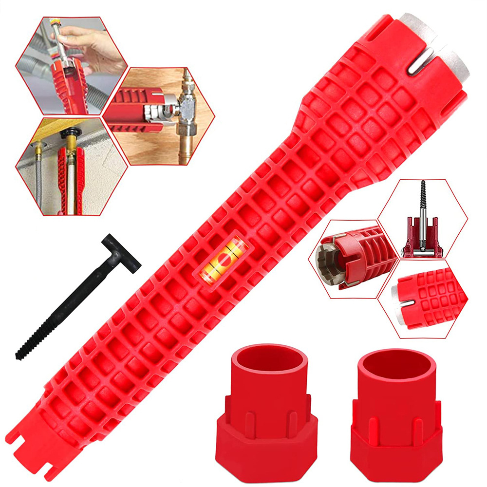 Pipe Freeze Spray - ประแจซิงค์สามหัวสีแดง 8-in-1 สำหรับถอดสกรู เครื่องทำน้ำอุ่น ท่อน้ำ ประแจบล็อก