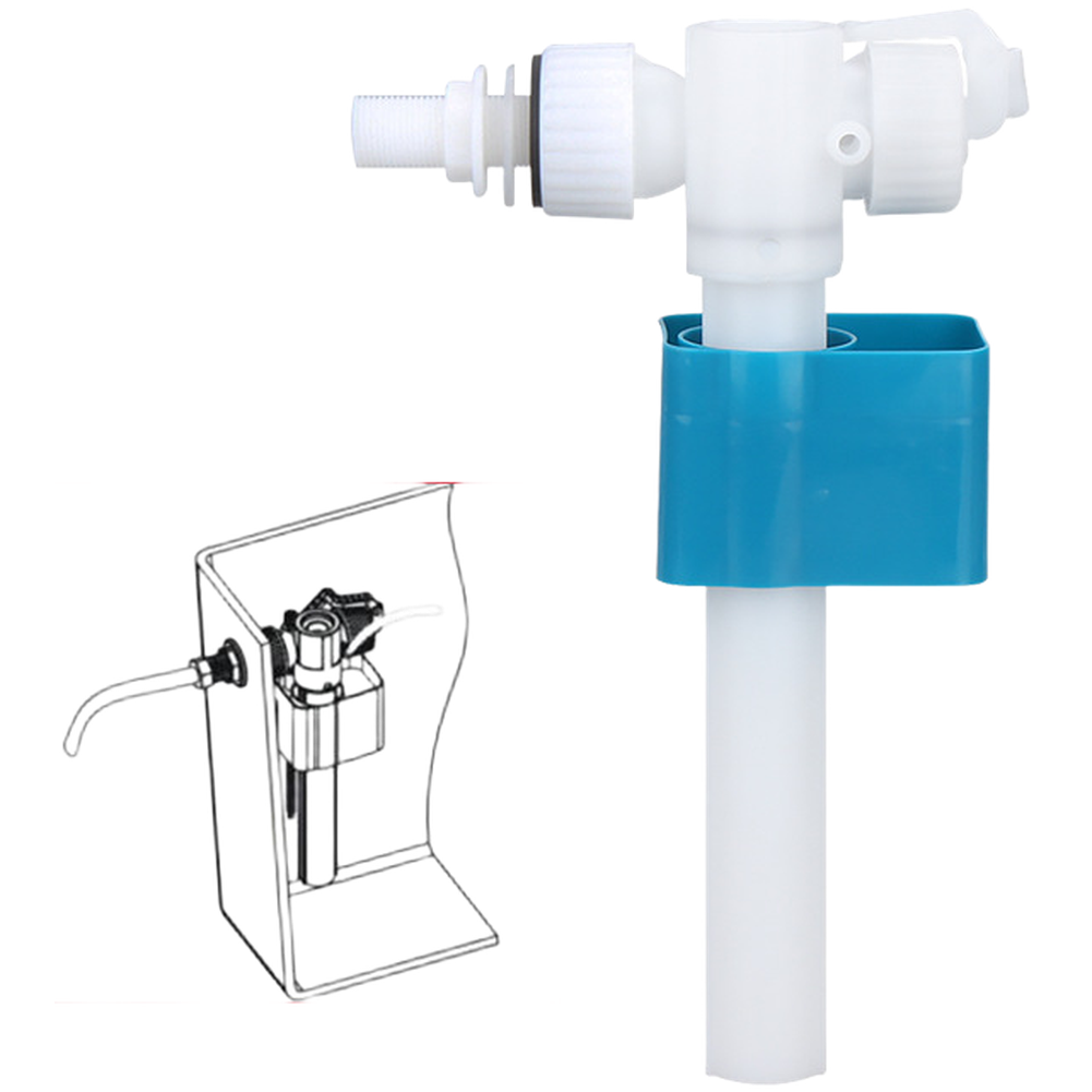 Toilet Fill Valve - วาล์วเติมน้ำด้านข้างสำหรับโถสุขภัณฑ์ ABS พร้อมข้อต่อเกลียวทองเหลืองขนาด 3/8 นิ้ว ออกแบบมาเพื่อการควบคุมการเติมน้ำที่เชื่อถือได้และปรับระดับน้ำได้