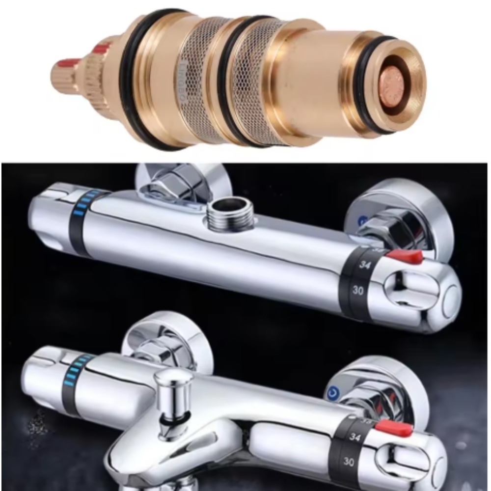 Shower Valve Cartridge - ชุดเปลี่ยนตลับเทอร์โมสแตติกฝักบัวทองเหลือง - ชุดซ่อมวาล์วผสมควบคุมอุณหภูมิน้ำในห้องน้ำ