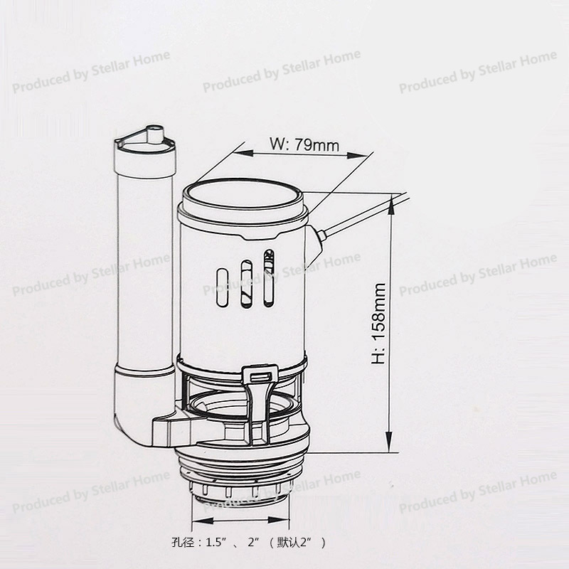 วาล์วระบายน้ำแบบกดด้านข้างชนิด - Toilet Fill Valve บทวิจารณ์และราคา